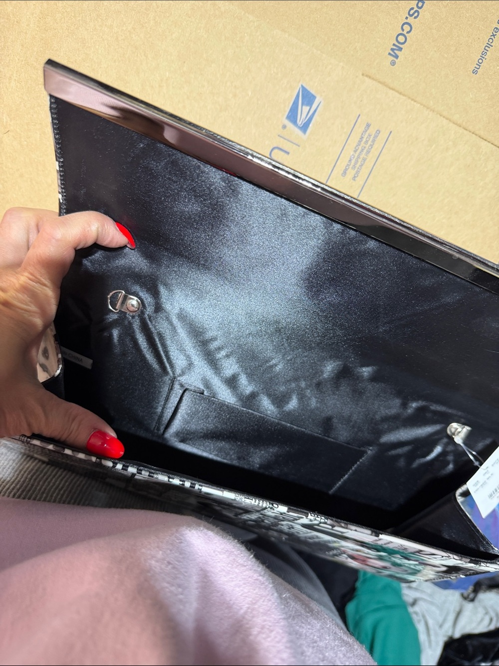 Aris Black & White Collage Clutch Wallet - Picture 3 of 4